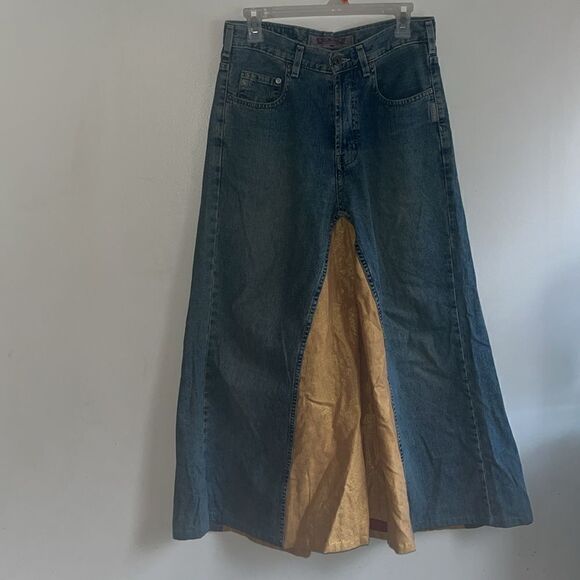 EUC WOMEN’S VINTAGE SILVER JEANS SIZE 30 MOM BUTTONFLY RETRO MAXI SKIRT - Picture 7 of 14